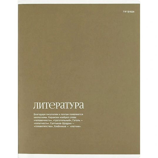 Тетрадь предметнaя ЛИТЕРАТУРАИНТЕРЕСНЫЕ ФАКТЫ48л,лин.А5+,справ.инф./73722