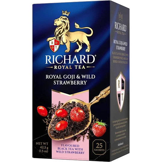 Чай Richard Royal Goji & Wild Strawberry черный, ароматизированный,25 сашет