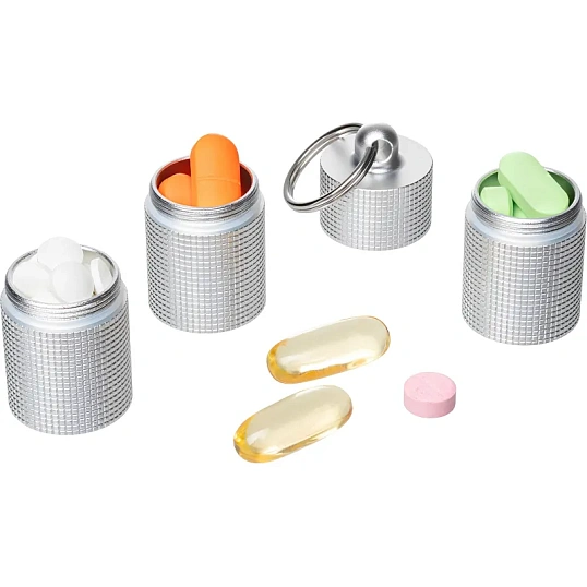 Таблетница брелок ПИЛЮЛЯ с 3 отделениями, Серебро 122060053