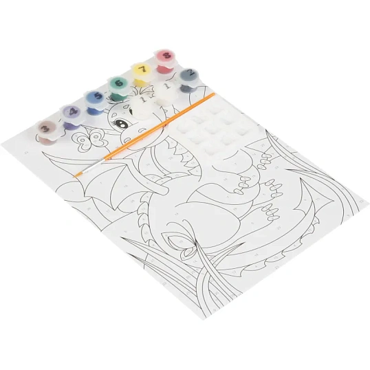 Картина по номерам  для малышей Озорной дракончик, Ркн-031