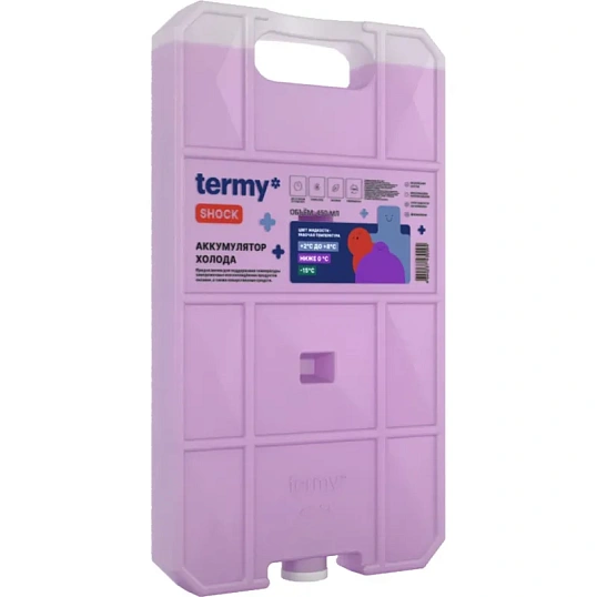 Аккумулятор холода 600мл Гелевый  0С Фиолет_ Пробка ТермиШок