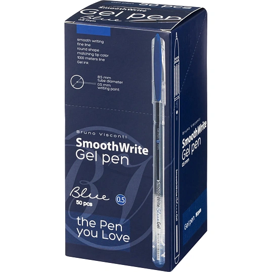 Ручка гелевая неавтомат. SmoothWrite 0.5мм, синий, 20-0393/01