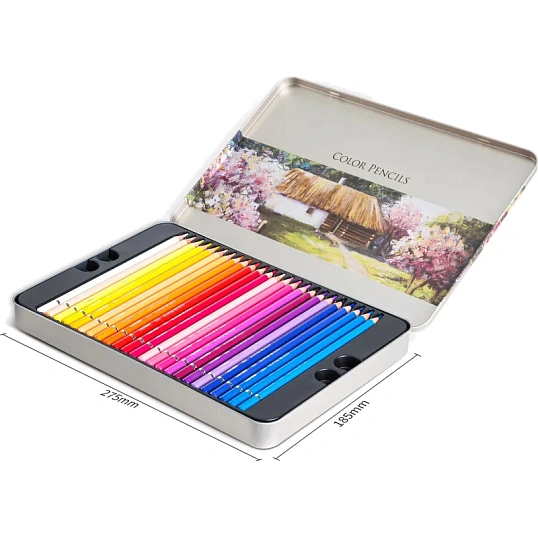 Карандаши цветные Deli липа 48 цв/наб мет.кор. 6567