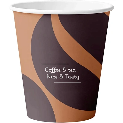 Стакан одноразовый бум. 1-сл Barista Nice&Tasty mix 250 мл d-80 мм 50 шт/уп
