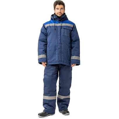 Куртка рабочая зимняя муж з32-КУ син/вас смес 64-66/170-176 (Арсенал-СП)