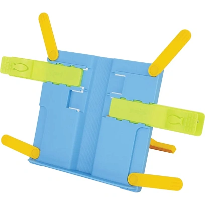 Подставка для книг с боковыми зажимами,пластик, голубая