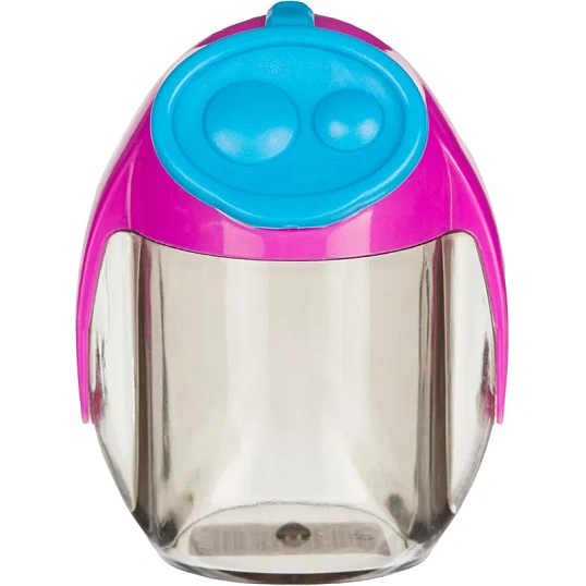 Точилка KORES MIGOO с контейнером, 2 отверстия, ассорти