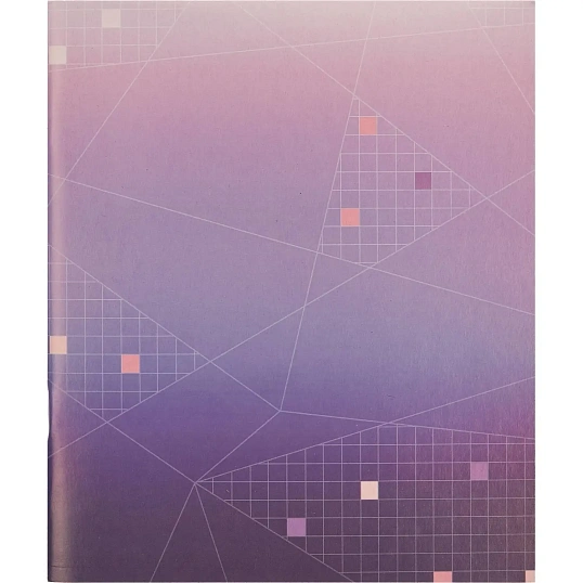 Тетрадь общая А5,48л,кл,скоб,офсет-2 Ice фиолет/красная