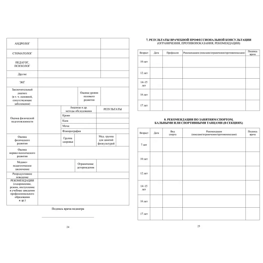 Карта медицинская ребенка А4,обл.мягк,,офсет, синий КЖ-112 2шт/уп
