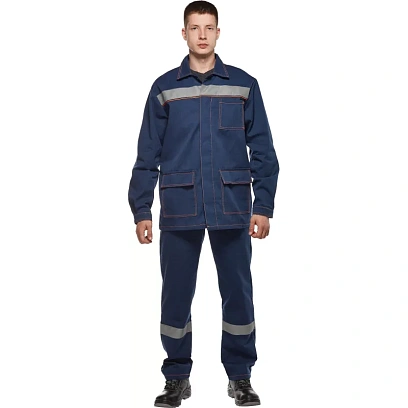 Костюм рабочий летний м л28-КПК с СОП т.син 56-58/170-176(Леон Спецодежда)