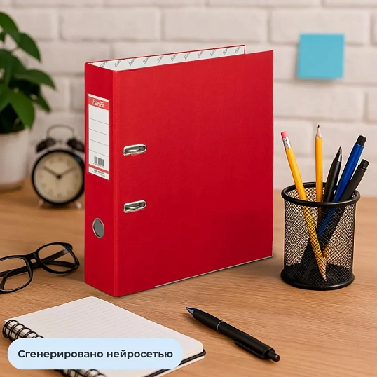 Папка-регистратор ECONOMYPLUS 80мм,красн,ПБП1,карм.ко,мет.уг