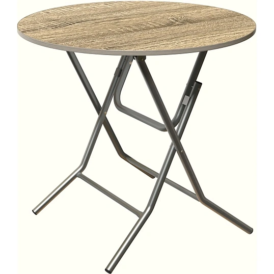 Стол обеденный Ривьера (Ф800), П1.66.15, h750, металлик, дуб сонома