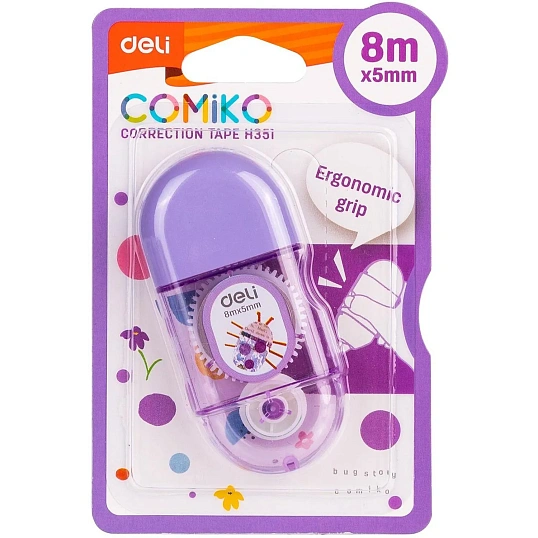 Корректирующая лента Deli EH351 5 мм x 8 м, цвет в ассортименте, блистер
