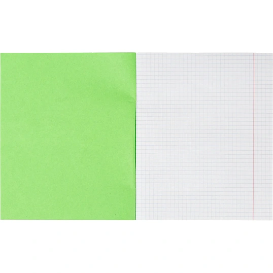 Тетрадь в зеленом офсете  18л.,  клетка, штука, внутр.блок 100% белизна