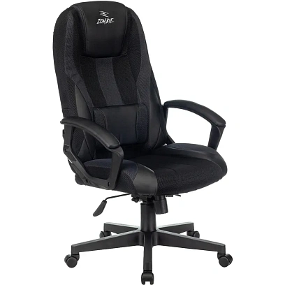 Кресло игровое Zombie Viking 9 черный/серый искусст.кожа/ткань 1583706