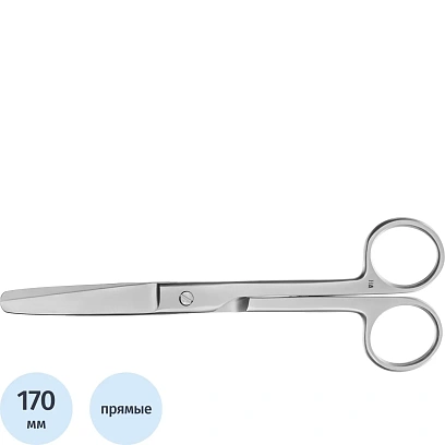 Ножницы тупоконечные, прямые 170мм 11-100-16
