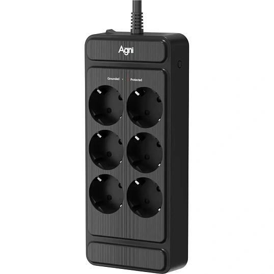 Сетевой фильтр AGNI 6р/5м,черный(TP-FS6E-5m-black)