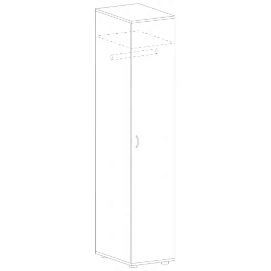 Гардероб MS_Агат узкий АСС-59 серый