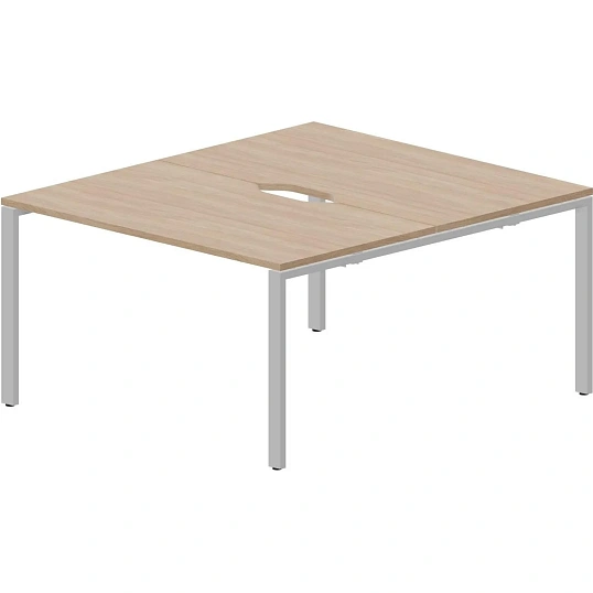 Стол составной STRIKE 2раб.м 2эр.в. 1380х1566 STN2TV148OWAL Дуб св.,оп.Алюм