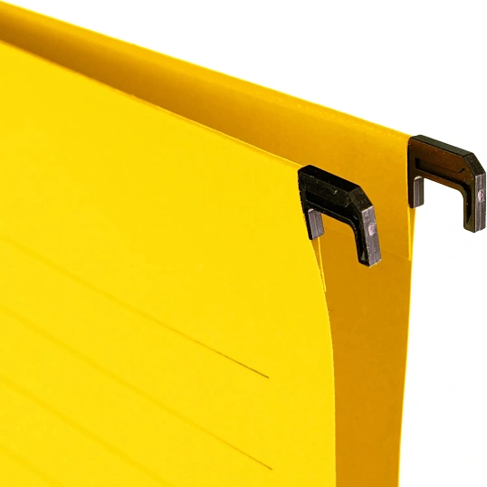 Папка подвесная регистратура Комус желтая Foolscap, 25 шт
