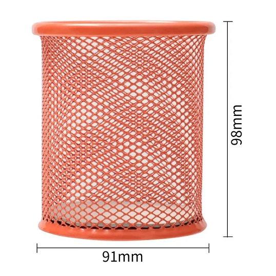 Подставка-стакан Deli d90x102 мм круглая металл сетка цвет в ассортименте