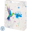 Пакет подар. с мат.лам.и глит.18x23x10см(M),Колибри с цветком,210г ППК-3686