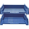 Лоток горизонтальный для бумаг Deli E9208  2 штуки, металл.стерж синий