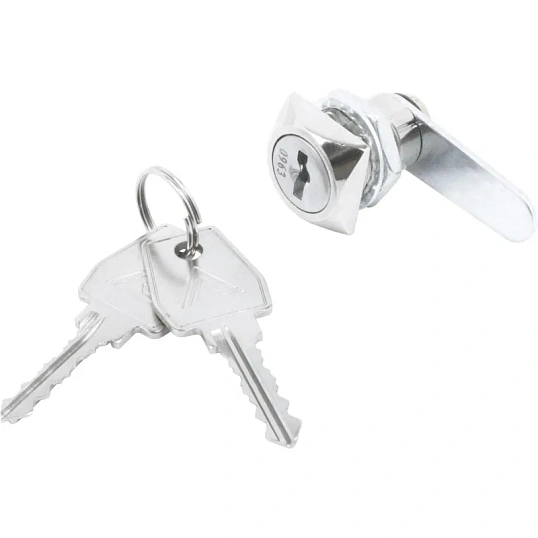 Замок врезной меб_УЗК Стандарт ЗМ 0802 сталь хром (квадр.основ/2кл)