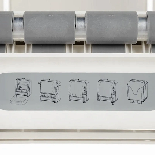 Диспенсер для полотенец рулонах Luscan Professional механич. белый/серый