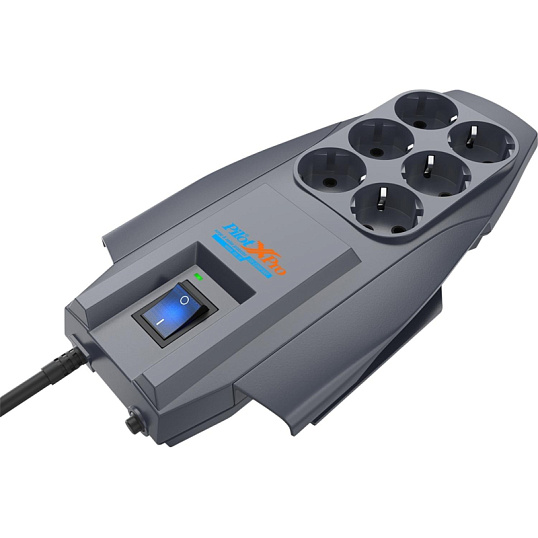 Сетевой фильтр PILOT X-PRO (6р/5м/10А/темн.серый)