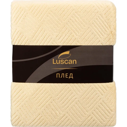 Плед микрофибра Luscan, фактура бежевый 200х220