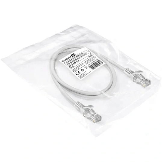 Патч-корд ExeGate UTP-RJ45-RJ45-5e-1M-LSZH-GY, 5e, 1м, серый <EX286381RUS