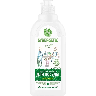 Средство для мытья посуды Synergetic Антибакт. Алоэ Вера 500мл флип-топ