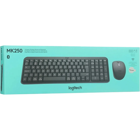 Набор клавиатура+мышь Logitech MK250 BT Graphite рус,беспроводн(920-013853)