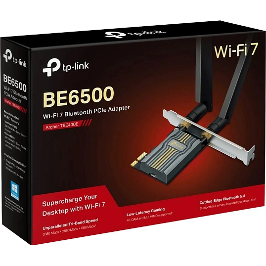 Сетевой адаптер Wi-Fi TP-Link Archer TBE400E BE6500 PCI-E Wi-Fi 7 BT 5.4