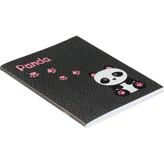 Тетрадь общая А5 96л Panda,клет,скреп., ВД-лак