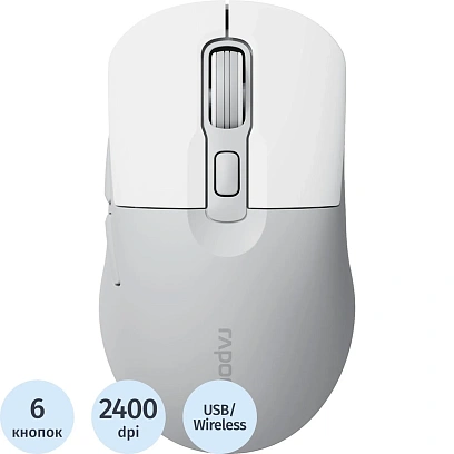 Мышь компьютерная RAPOO беспр. M308-GR серый (13180)