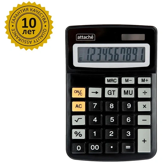 Калькулятор настольный КОМПАКТНЫЙ Attache ATC-777-10C 10-ти разрядныйчерн