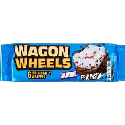 Печенье Wagon Wheels Jammie бисквитное с суфле и джемом, 228,6г