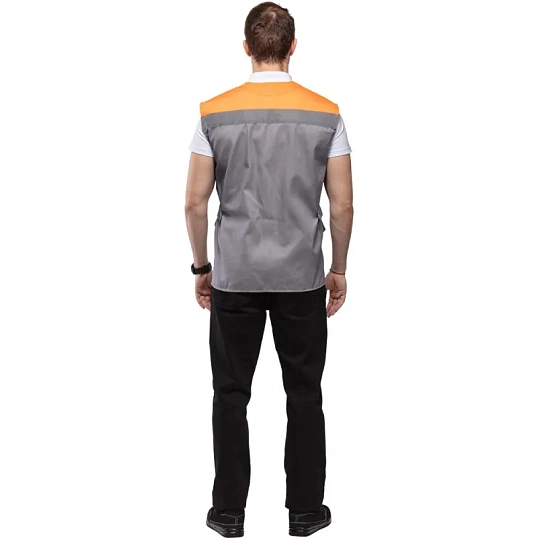 Жилет л30-ЖЛ серый/оранжевый(р.48-50) р.170-176