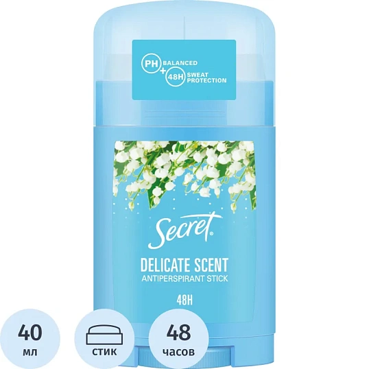 Дезодорант-антиперспирант Твердый  для женщин Secret Деликат 40 г