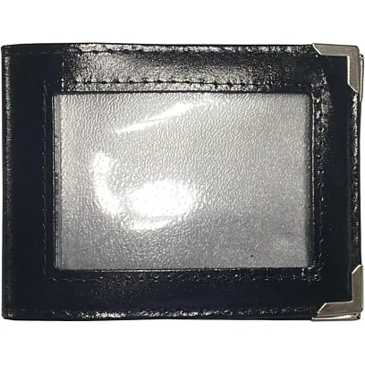 Обложка для удостоверения натур кож Шик,черн, с металл.люверсом