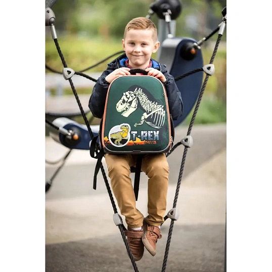 Ранец Basic T-Rex, 2 отд., эргоном. спинка, светящийся кант
