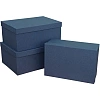 Набор подар. коробок 3в1 тиснение РОГОЖКА 350х250х150 синий, Д10103П.297