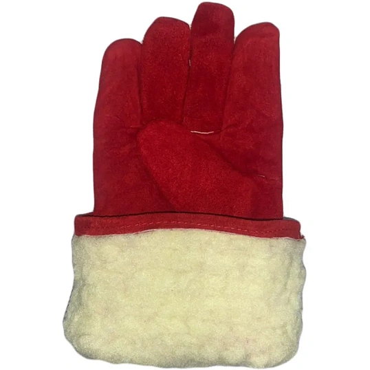 Краги спилковые пятипалые утепленные