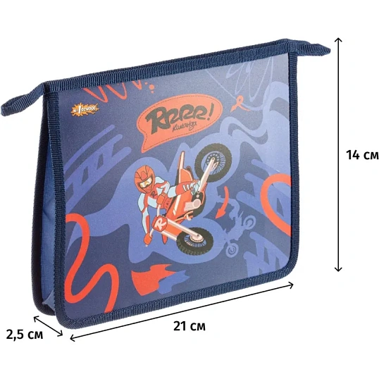 Папка для тетрадей Moto freestyle,А5,молния, пластик, ПТ-713