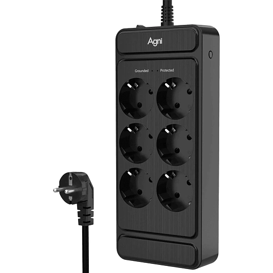 Сетевой фильтр AGNI 6р/5м,черный(TP-FS6E-5m-black)