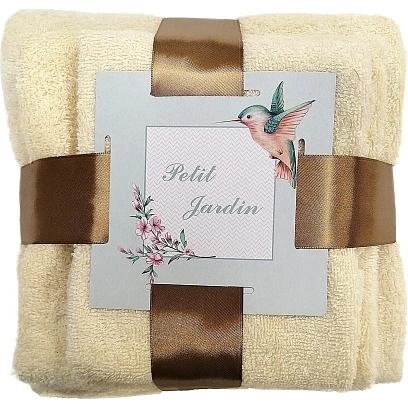 Набор махровых полотенец Аврора (30х50; 50х80; 70х120) кремовый