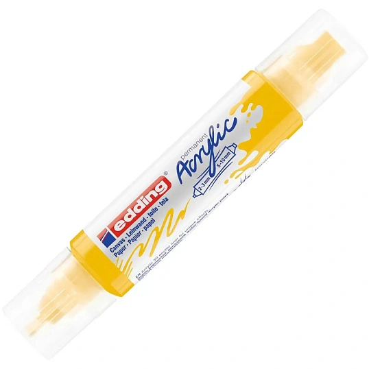 Маркер акриловый двусторонний 3D Edding 5400/905. 2-3, 5-10 мм.Цвет Желтый