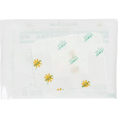 Пластырь-повязка неткан основа впит подушка 15x8см 50шт/уп LEIKO